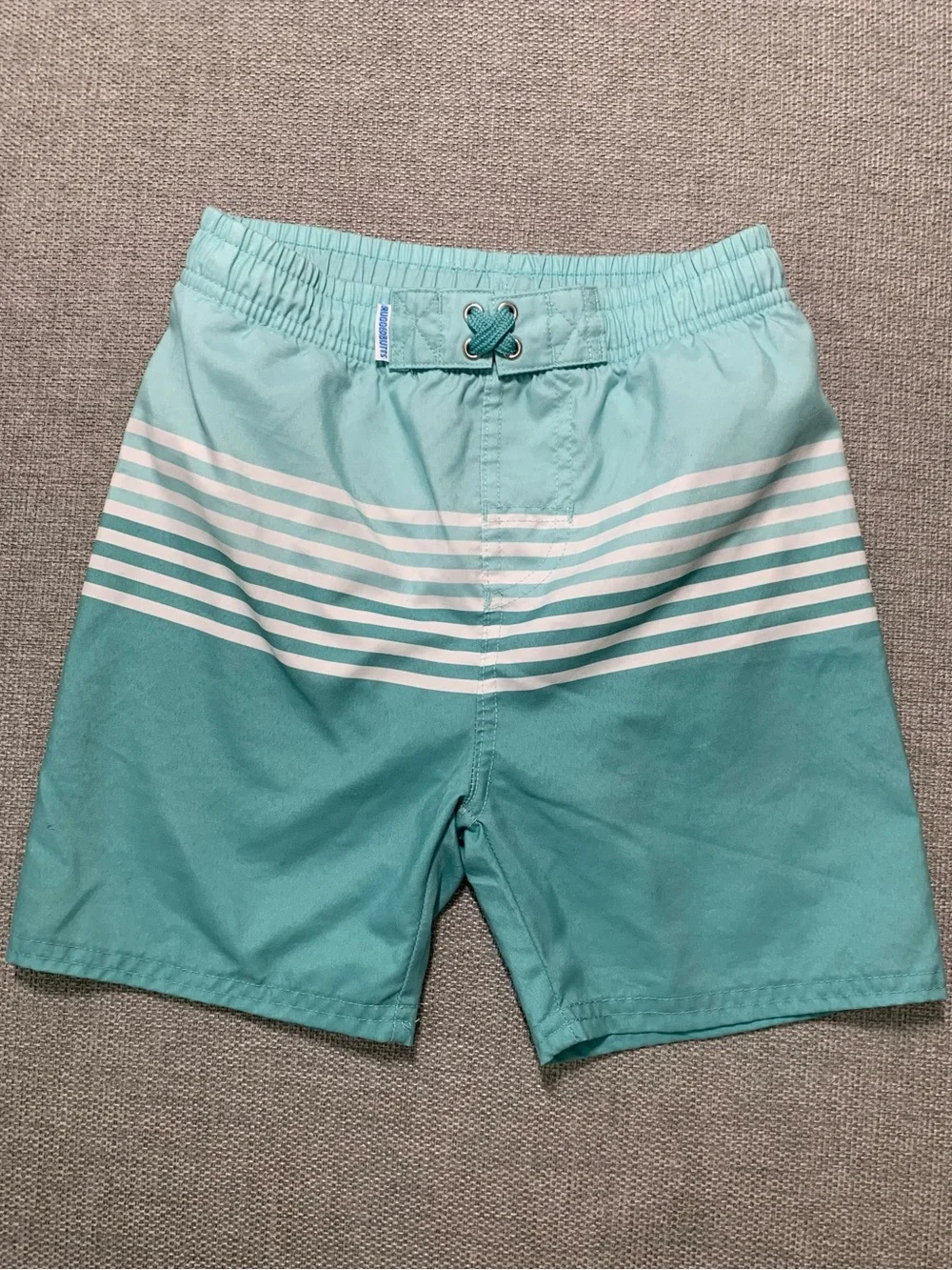 Kids Aqua Stripe Swim Shorts - Turquoise